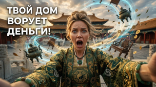 Иллюстрация гармоничного интерьера по правилам феншуй, символизирующая правильное распределение энергии пространства